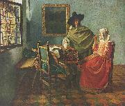Johannes Vermeer The Wine Glass oil painting reproduction